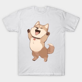 Cute Akita Dog Jumping T-Shirt